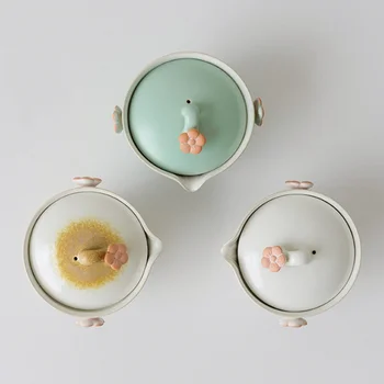Китайский Портативный Дорожный Чайный сервиз Керамический Фарфоровый Gongfu Gaiwan Plum Blossom Маленький Мини-чайник с чайными чашками
