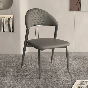 Кожаный обеденный стул в скандинавском стиле, металлический Минималистичный Компьютерный стул роскошного дизайна, современная расслабляющая уличная мебель Sillas Comedor