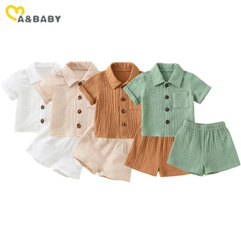 Комплекты одежды для мамы и ребенка от 0 до 3 лет для новорожденных мальчиков, рубашки на пуговицах, Топы, Шорты, Повседневная летняя одежда