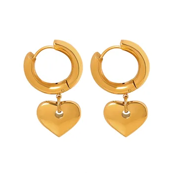 Корейские модные серьги-кольца с персиковым сердечком для женщин, серьги-кольца с сердечками для новобрачных, подарок на годовщину свадьбы, ювелирные изделия