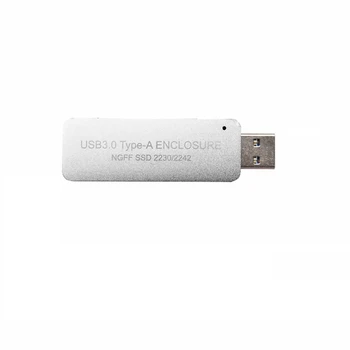 Корпус USB3.0 TYPE-A ДЛЯ SSD-накопителя без кабеля для протокола NGFF B-Key SATA для твердотельных накопителей 2230 или 2242 M.2.