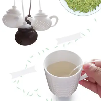 Кухонные Принадлежности Устройство для заварки чая В форме чайника, Портативный Силиконовый Чайный фильтр, Ситечко для чая с рассыпчатыми листьями, Посуда для напитков