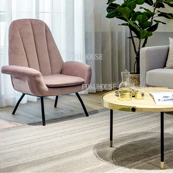 Мебель для гостиной в скандинавском стиле, одноместный диван-кресло, легкая роскошная бархатная спинка, диван для гостиной, минималистичный современный домашний шезлонг