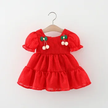 Милая одежда для девочек, Детское платье принцессы, Модные Летние вечерние платья с коротким рукавом и бантом для младенцев, Vestidos ADK2485