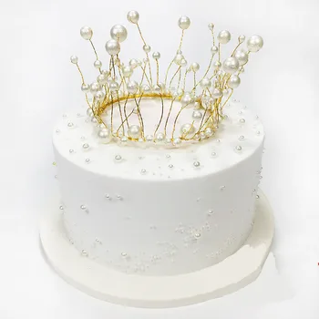 Модель торта Искусственная имитация жемчужины в виде короны Инструмент для моделирования торта на День рождения Пластиковая модель окна Реквизит для съемок Свадебное украшение
