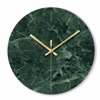 Мраморные настенные часы Простые декоративные Креативные Скандинавские современные мраморные часы Настенные часы для гостиной Кухни Офиса спальни klok