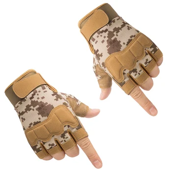 Мужские тактические перчатки Велосипедные Перчатки с полупальцами, Армейские перчатки для стрельбы, Противоскользящие аксессуары для занятий спортом на открытом воздухе, Фитнесом