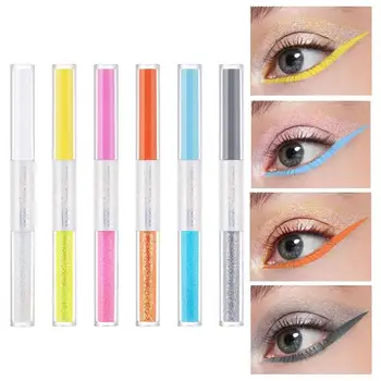 Набор из 6 цветов матовой жидкой подводки для глаз, красочные неоновые подводки для глаз для женщин, Водостойкий стойкий Радужный карандаш для подводки для глаз