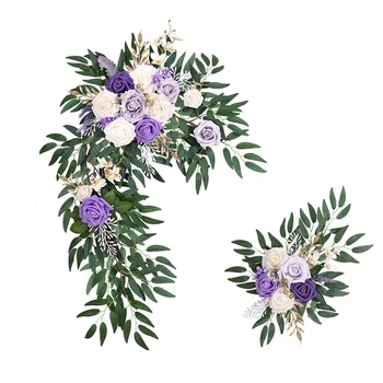 Набор свадебных украшений из двух частей Свадебная арка Цветы Зона приветствия Арка Украшение двери искусственные цветы