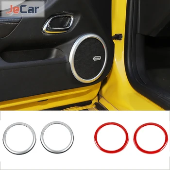 Наклейки для отделки дверного динамика из ABS, наклейки для оформления звука, наклейки для Chevy Camaro 2012-2015, Аксессуары для интерьера автомобиля