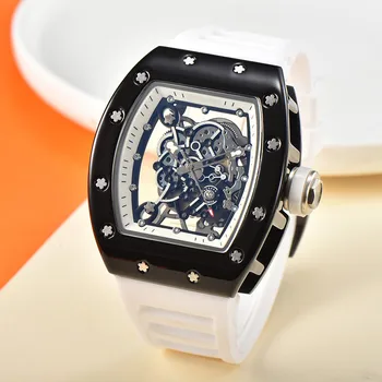 Новое поколение полого дизайна керамический масляный корпус полый дизайн малого механизма трендовые часы деловые кварцевые часы