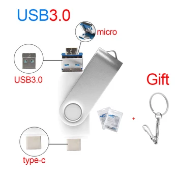 Новый OTG USB Флэш-накопитель 3 в 1 Type C 3,0 Флеш-накопитель 128 ГБ 64 ГБ 32 ГБ 16 ГБ USB-накопитель 2,0 Флешка для Android / Устройства Type-C/ПК