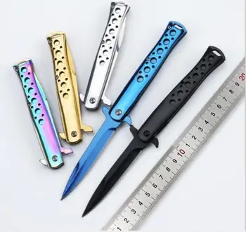 Новый складной нож Hongmuhan с лезвием высокой твердости, походный нож, уличные ножи с ручкой из нержавеющей стали с нейлоновой втулкой