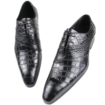 Обувь из натуральной кожи Повседневные Деловые Оксфорды для Мужского Платья Банкетный Костюм Обувь На шнуровке Элегантная Свадебная Черный Коричневый 2023