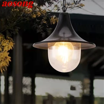 Открытый ретро подвесной светильник AOSONG, современная светодиодная лампа, водонепроницаемая для украшения домашнего коридора