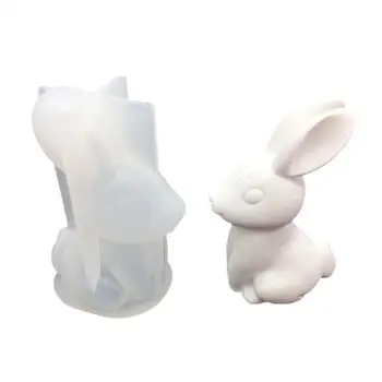 Пасхальный Кролик Эпоксидная Смола DIY 3D Сшивающая Модель животного Трехмерная Ароматерапевтическая Пластырь Мультяшное Настольное Зеркало Инструмент для украшения