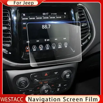 Пленка для экрана GPS навигации автомобиля из закаленного стекла, защитная пленка для ЖК-экрана, накладка для аксессуаров Jeep Compass 2017-2019 Wrangler