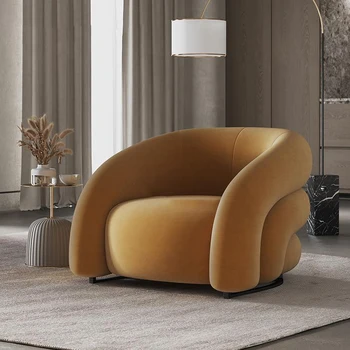 Повседневная гостиная из скандинавской ткани, балкон, Односпальный диван, кресла для чтения, минималистичное кресло для отдыха середины века, бытовая мебель