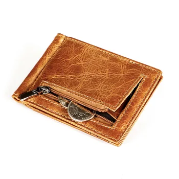 Подлинный передний карман для денег с зажимом для денег Персонализированный съемный кожаный зажим для держателя кошелька с гравировкой