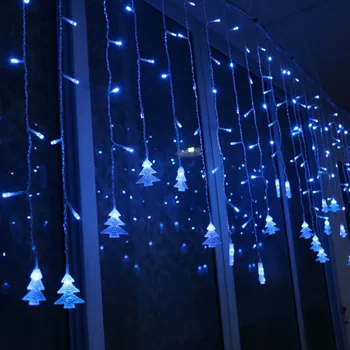 Рождественская Гирлянда Светодиодный Занавес Icicle String Light 220V 4.5m 100Leds Indoor Drop LED Party Garden Stage Открытый Декоративный Свет