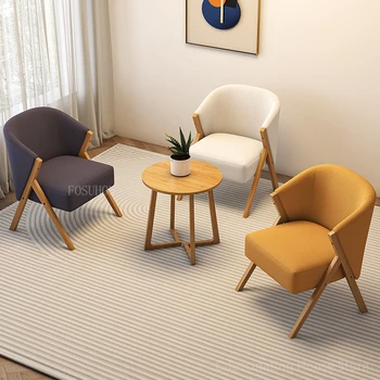 Скандинавские стулья для гостиной из массива дерева, Современная мебель для балкона, Односпальные Диваны, Модные кресла для кафе со спинкой, Т