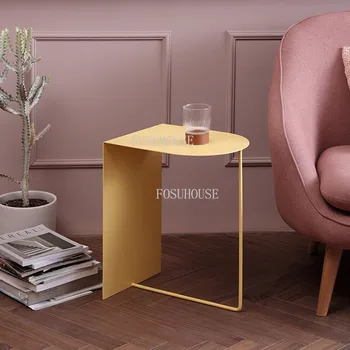 Скандинавский минималистичный приставной столик из кованого железа, современная домашняя мебель для гостиной, диван, маленький журнальный столик, мини-угловые столики FOSUHOUSE