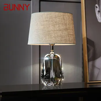 Современная роскошная хрустальная настольная лампа BUNNY Настольные лампы со светодиодной подсветкой Креативный декор для дома, гостиной, спальни, прикроватной тумбочки