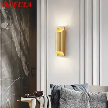 Современный интерьер OUFULA, бра, простота, Креативное латунное настенное светодиодное крепление для дома, гостиной, прикроватной тумбочки в спальне