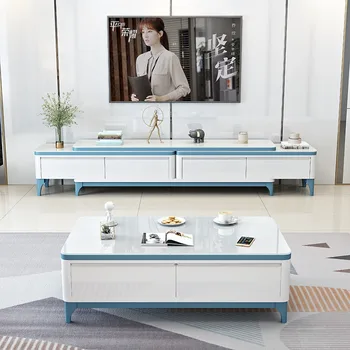 Современный минималистичный округлый чайный столик, небольшая гостиная, тумба под телевизор, комбинированное пианино, краска для выпечки, домашнее закаленное стекло
