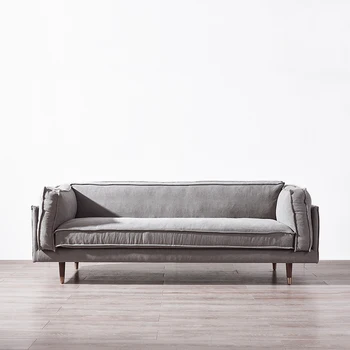 Современный простой тканевый диван Nordic трехместный тканевый диван можно снять и постирать.