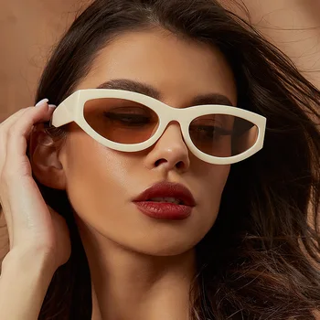 Солнцезащитные очки в небольшой оправе, европейские и американские солнцезащитные очки с защитой от ультрафиолета, 2023 Новые пляжные простые солнцезащитные очки для женщин