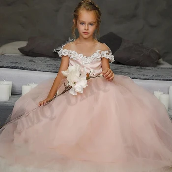 Темно-розовое Блестящее платье Алины для малышей на День рождения, платье с рукавами-цветочками, Свадебная вечеринка, Показ мод на заказ