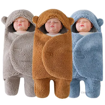 Тонкие осенне-весенние детские спальные мешки с ушками, Милое одеяло для новорожденных, Мягкий конверт для новорожденных, кокон для младенцев 0-9 м