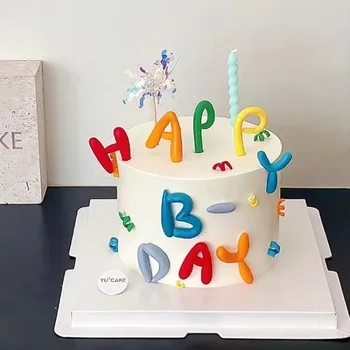 Украшения для детского Дня рождения, Красочный алфавит, топпер для торта, Банни, Мишка, Топпер для торта, принадлежности для первого дня рождения мальчиков и девочек