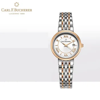 Часы CARL F. BUCHERER Серии Edelmaer из розового золота 18 Карат кварцевый механизм стальной ремешок женские часы Из розового золота 00.10315.07.45.21